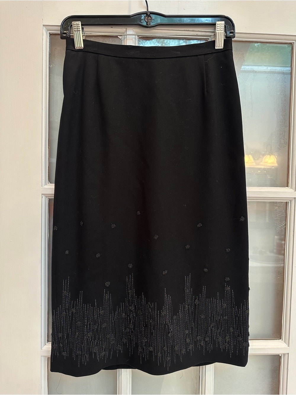 Vintage BCBGMAXAZRIA Y2K 90’s Embellished Gothic Black Pencil Skirt Size 2 XS